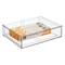 mDesign Stackable Kitchen Storage Bin Box with Pull-Out Drawer - Clear